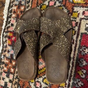 BOSABO Women's Glitter Sandals - Gold